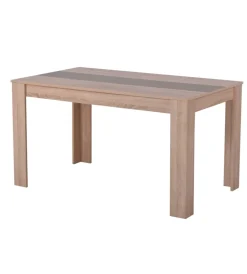 BellaHome Tavoli|Tavolo in quercia con fascia centrale bianca o grigia, 135x80,5x74,5 cm
