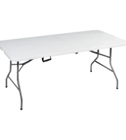 Campeggio-Brunner Tavolo pieghevole a valigia da campeggio "club 150" in acciaio e plastica bianco 152x71x74 cm