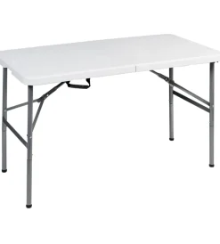 Brunner Campeggio|Tavolo pieghevole a valigia da campeggio "club 120" in acciaio e plastica bianco 120x59x74 cm