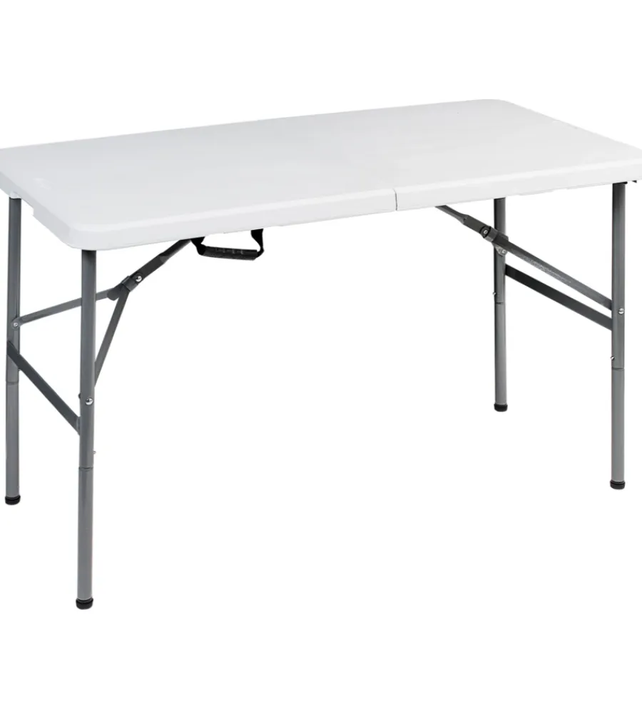 Brunner Campeggio|Tavolo pieghevole a valigia da campeggio "club 120" in acciaio e plastica bianco 120x59x74 cm