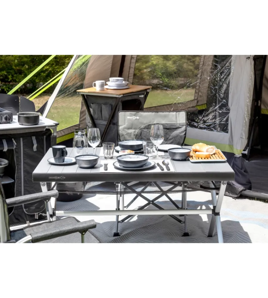 Clearance Tavolo pieghevole da campeggio "accelerate 4" in alluminio 120x80x71 cm Campeggio