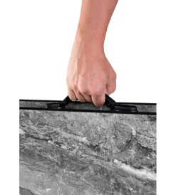 Brunner Campeggio|Tavolo pieghevole da campeggio "elu' duplit" in alluminio nero 110x75x49/58/70 cm