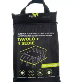 Mobili Da Giardino E Accessori- Telo di copertura per tavola e 4 sedie essenza 165x140x90 cm