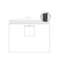 Coperture Per Esterno E Accessori|Telo laterale con finestra per gazebo riviera in tessuto impermeabile e anti uv bianco 2x2 m