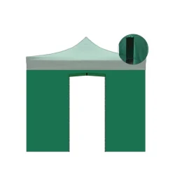 Coperture Per Esterno E Accessori|Telo laterale con porta avvolgibile per gazebo riviera in tessuto impermeabile e anti uv verde 3x3 m