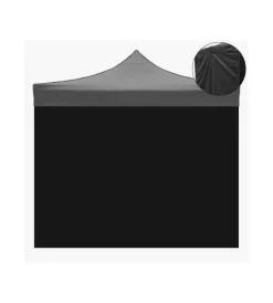 Coperture Per Esterno E Accessori|Telo laterale per gazebo riviera in tessuto impermeabile e anti uv nero 3x3 m