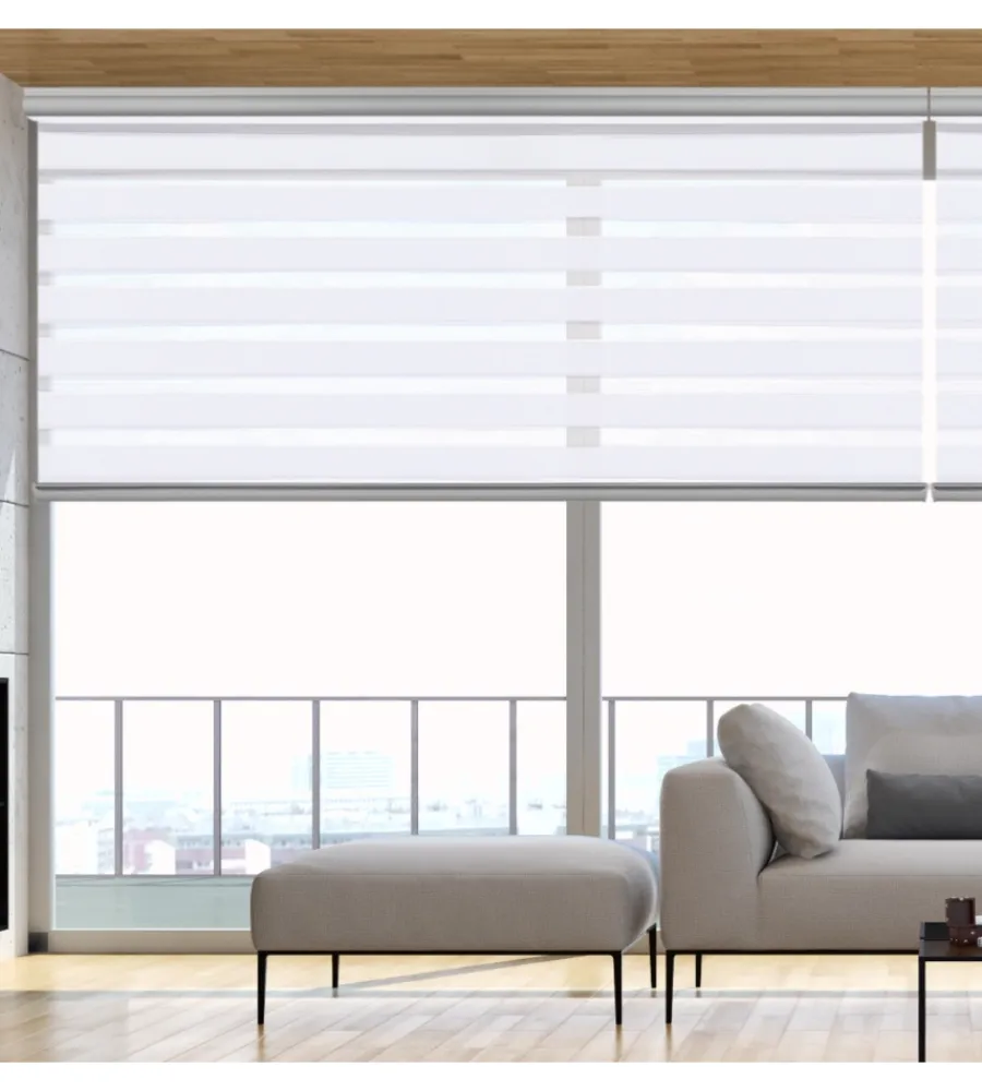 Tessile D'Arredo- Tenda a rullo doppia "platinum" bianco, 80x250 cm