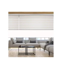 Tessile D'Arredo- Tenda a rullo doppia "platinum" lino, 140x250 cm