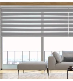 Tessile D'Arredo- Tenda a rullo doppia "platinum" argento, 60x250 cm