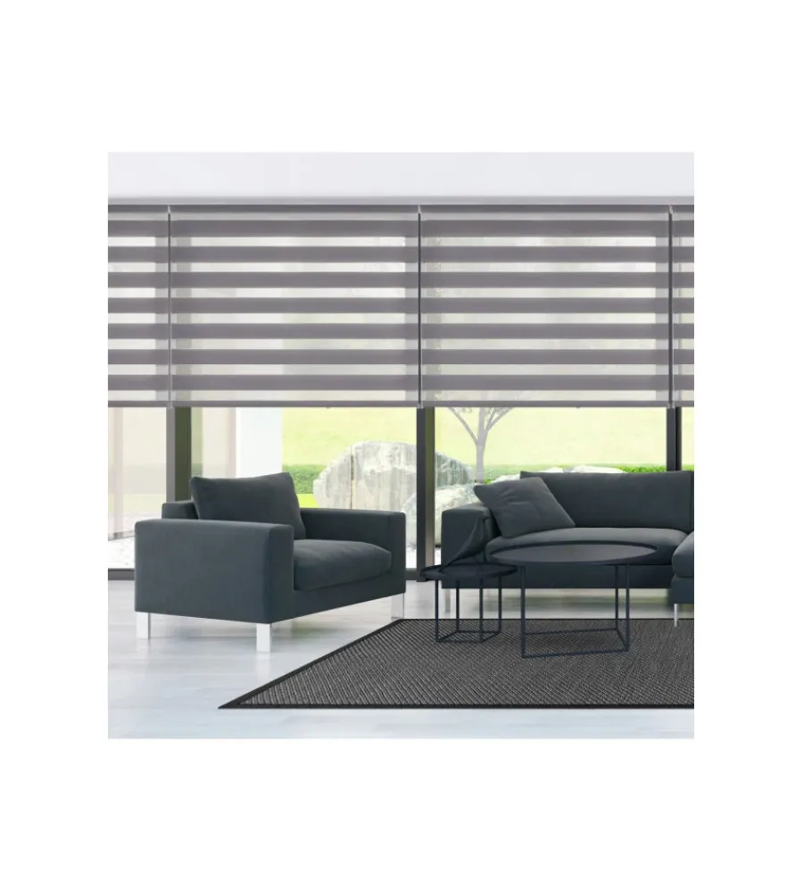 Tessile D'Arredo- Tenda a rullo "duolux" argento, 160x180 cm