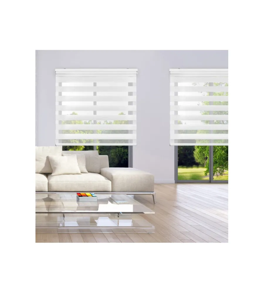 Tessile D'Arredo- Tenda a rullo "duolux" bianco, 100x180 cm
