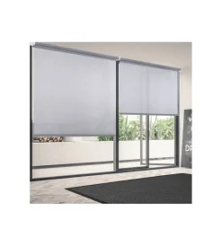 Outlet Tenda a rullo "screen" grigio e bianco, 140x180 cm Tessile D'Arredo