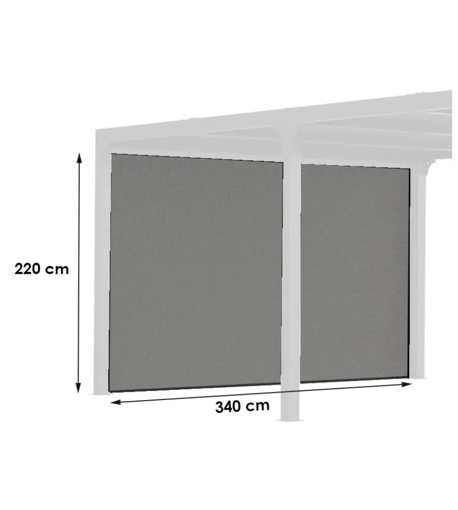 Clearance Tenda accessoria con binario per pergola bioclimatica da esterno "per3630bi" e "per3660bi", 340x220 cm Coperture Per Esterno E Accessori