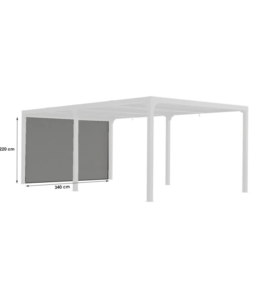 Clearance Tenda accessoria con binario per pergola bioclimatica da esterno "per3630bi" e "per3660bi", 340x220 cm Coperture Per Esterno E Accessori