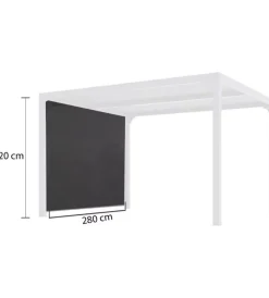 Coperture Per Esterno E Accessori-Habrita Tenda accessoria con binario per pergola bioclimatica da esterno 