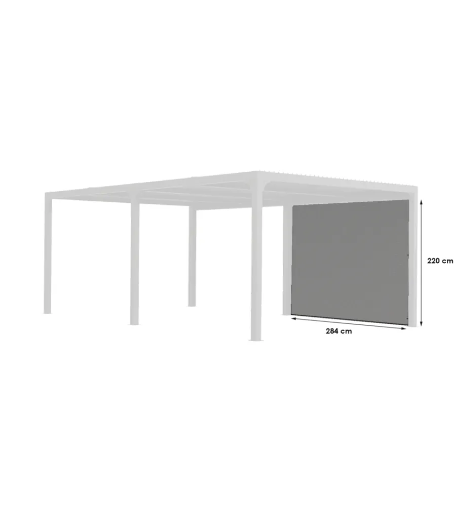 Habrita Coperture Per Esterno E Accessori|Tenda accessoria con binario per pergola bioclimatica da esterno "per3660bi", 284x220 cm