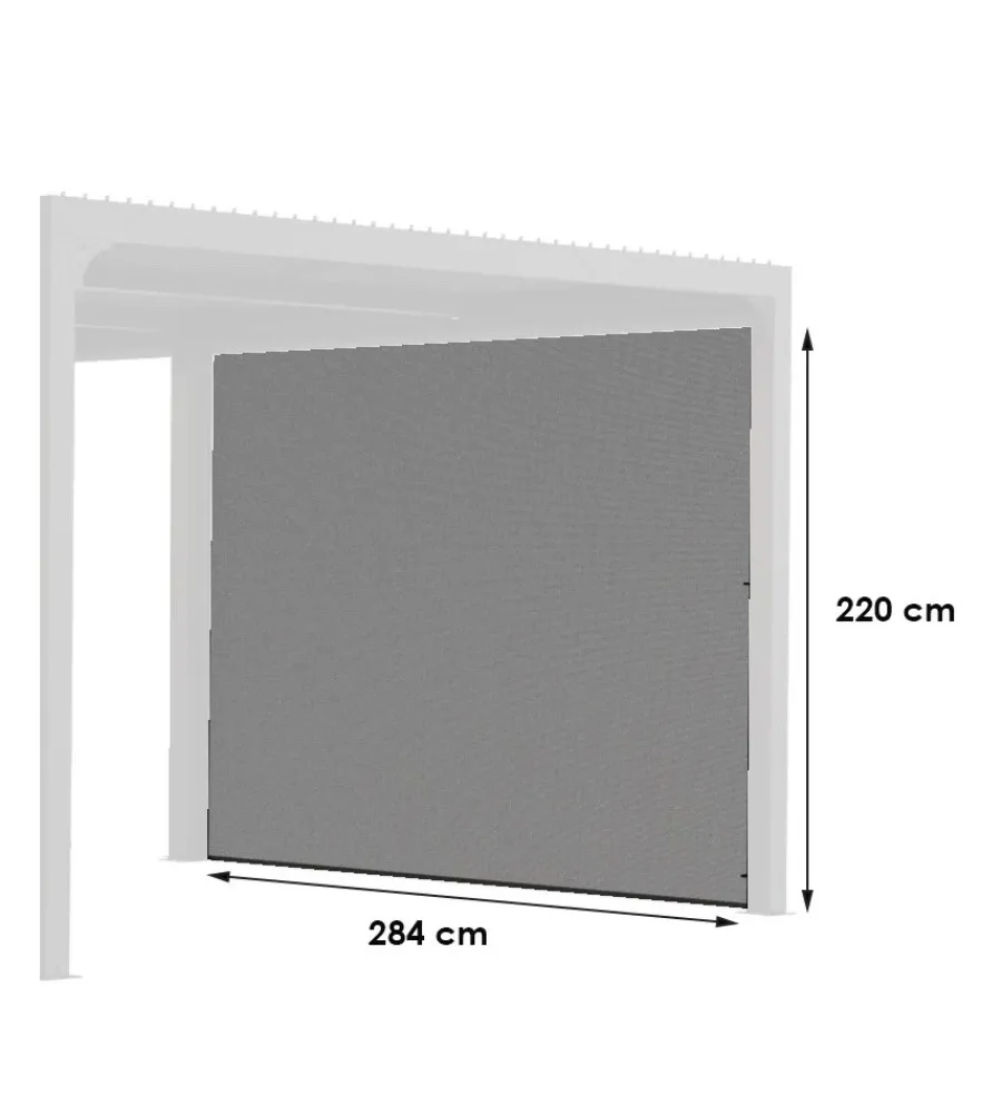 Habrita Coperture Per Esterno E Accessori|Tenda accessoria con binario per pergola bioclimatica da esterno "per3660bi", 284x220 cm