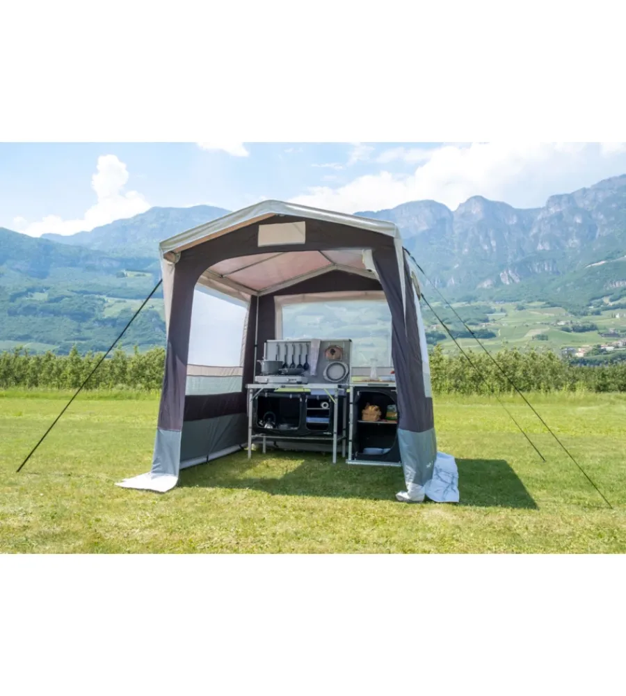Campeggio-Brunner Tenda cucina da campeggio "gusto ii ng" grigio 200x150x195/215 cm