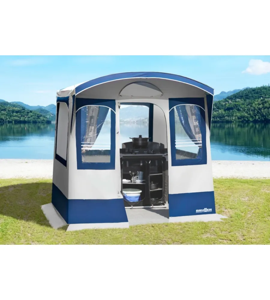 Campeggio-Brunner Tenda cucina da campeggio con tetto arcuato "camp inn" 220x160x195/220 cm