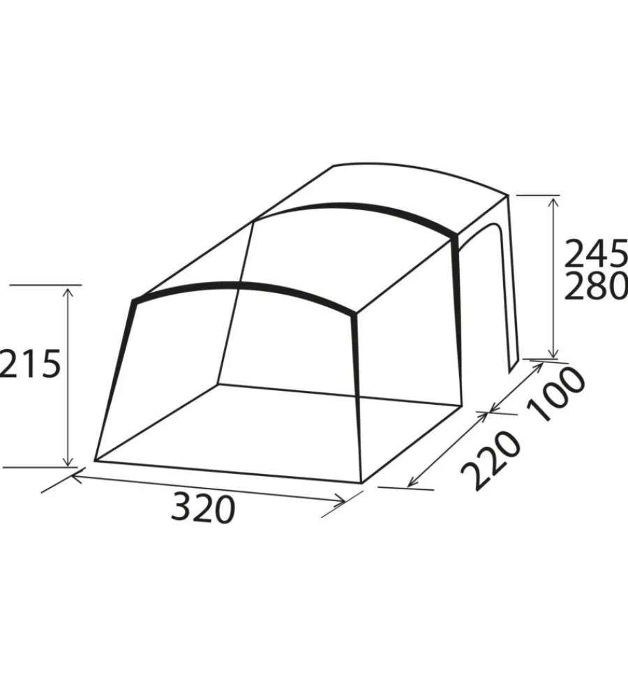 Outlet Tenda da campeggio per van "trails hc" 320x320x215 cm Campeggio