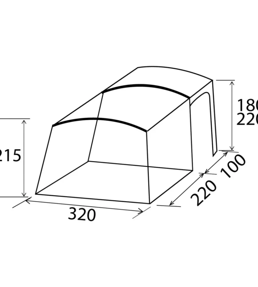 Brunner Campeggio|Tenda da campeggio per van "trails lc airtech" 320x320x215 cm