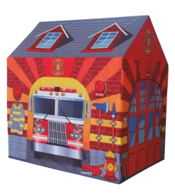 Outlet Tenda da esterno per bambini modello caserma dei pompieri, 95x72x105 cm Giochi E Casette Bimbo