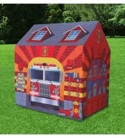 Outlet Tenda da esterno per bambini modello caserma dei pompieri, 95x72x105 cm Giochi E Casette Bimbo