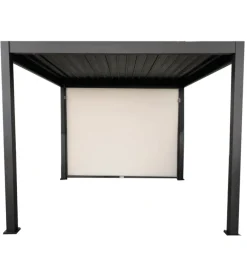 New Tenda laterale oscurante per pergola bioclimatica euro garden "atena ed era" in textilene ecrù lato 4 mt Coperture Per Esterno E Accessori