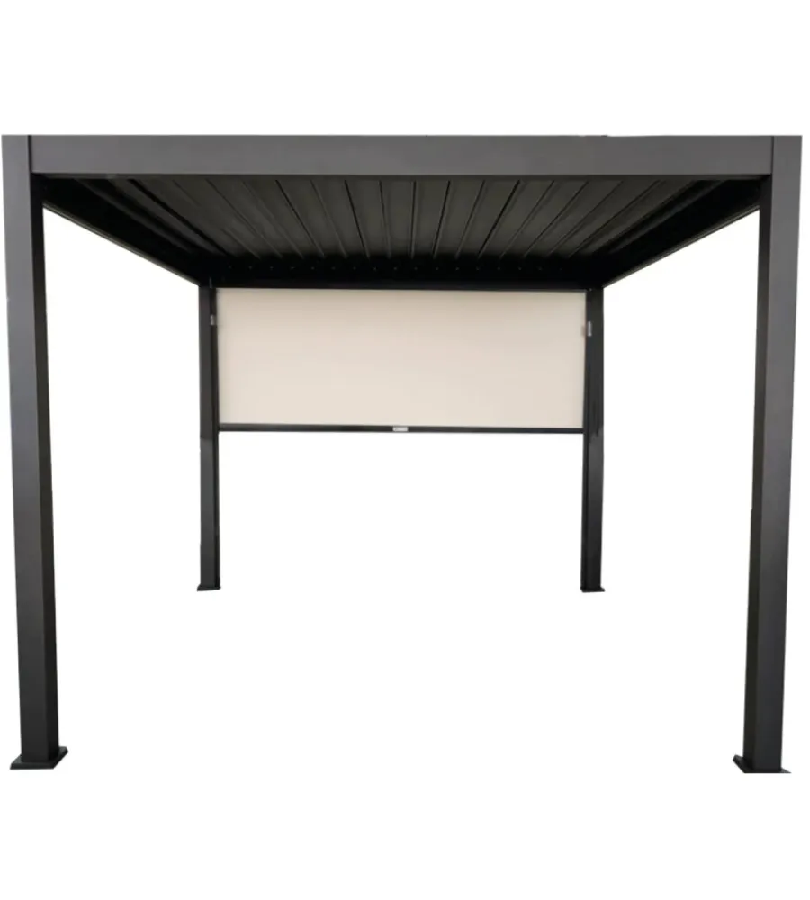 Coperture Per Esterno E Accessori-EuroGarden Tenda laterale oscurante per pergola bioclimatica "atena ed era" in textilene ecrù lato 3 mt