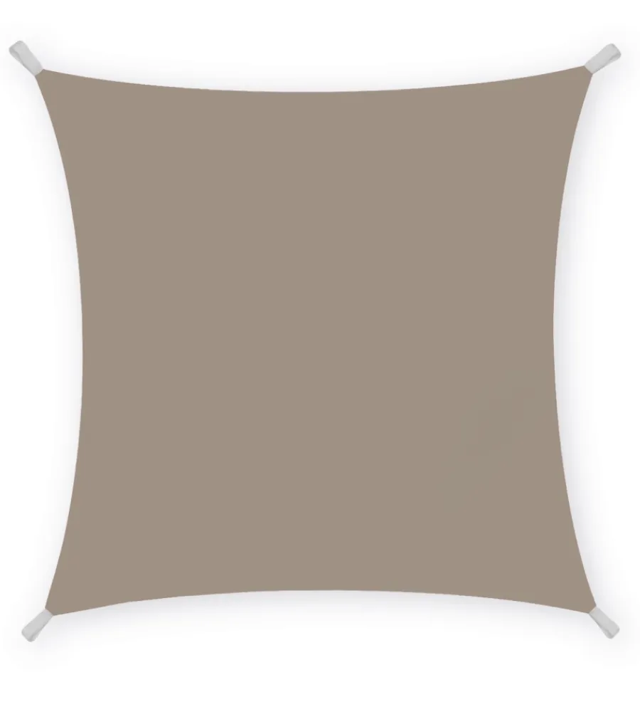 Coperture Per Esterno E Accessori- Tenda vela da esterno quadrata ombreggiante essenza in poliestere colore tortora, 3x3 metri