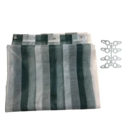 Outlet Tenda zanzariera ad anelli per portafinestra fantasia a righe bianco e verde 150x250 cm Tessile D'Arredo