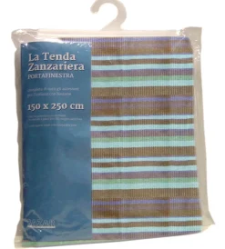 Tessile D'Arredo- Tenda zanzariera ad anelli per portafinestra fantasia blu 150x250 cm