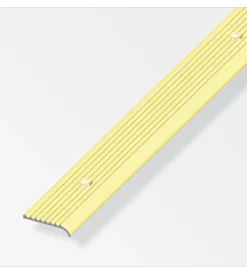 Alfer aluminium Ferramenta Per Mobili E Infissi|Terminale  25 x 6  alluminio ottonato  forato  1 metro.
