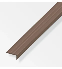 Ferramenta Per Mobili E Infissi-Alfer aluminium Terminale 25x11 pvc marrone - 1 metro.