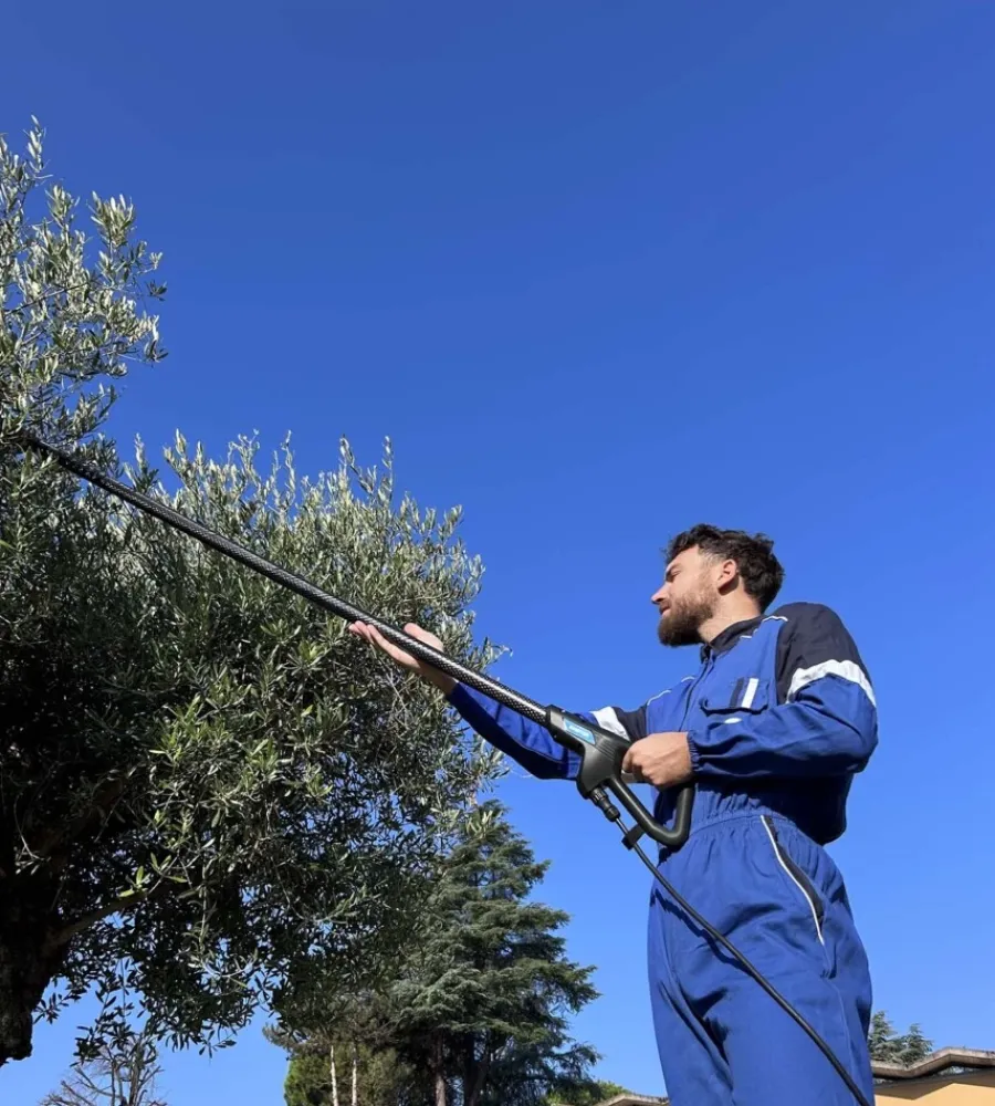 Campagnola Abbacchiatori|Testa abbacchiatore olive elettrico a batteria "master" movimento oscillatorio laterale 12v impugnatura a tre punti, cavo elettrico 13 m e cappellino