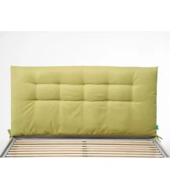 Letti E Comodini|Testiera matrimoniale in tessuto trapuntato "soffy" verde 160 cm