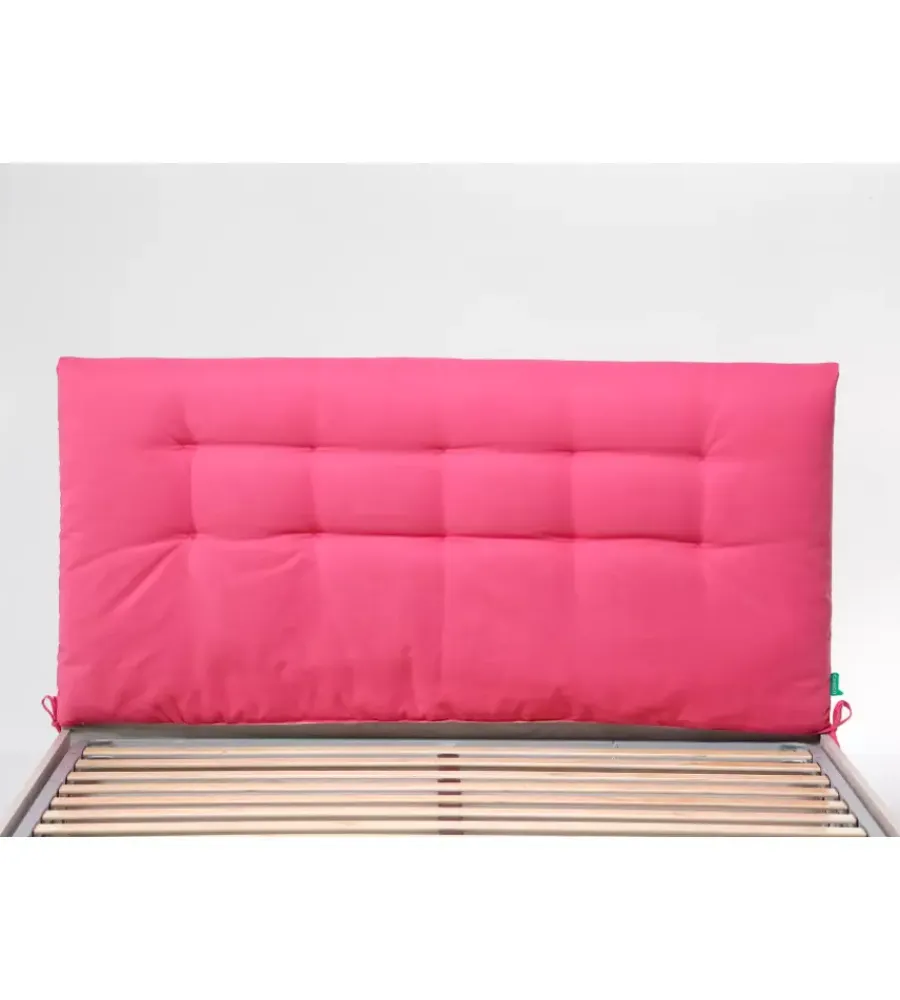 Letti E Comodini- Testiera matrimoniale in tessuto trapuntato "soffy" fucsia 160 cm
