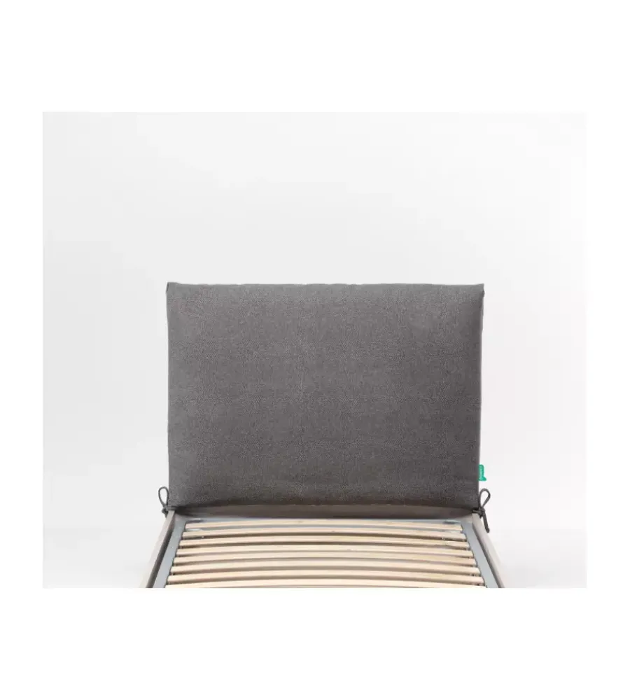 Clearance Testiera singola in tessuto "soffy" tortora 90 cm Letti E Comodini