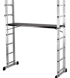 Trabatelli E Scale Professionali- Trabattello multifunzione essenza "everest" con 6 gradini in alluminio