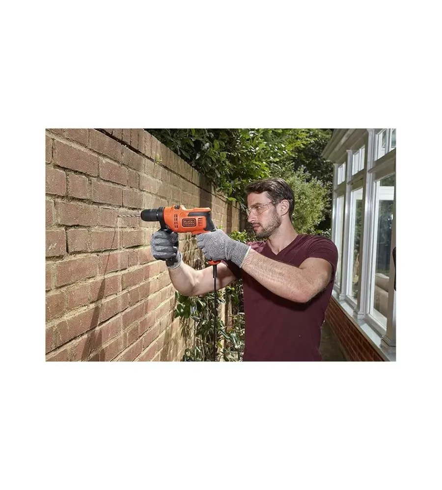 Trapani E Avvitatori-Black+Decker Trapano a percussione elettrico "beh200-qs" 500 w