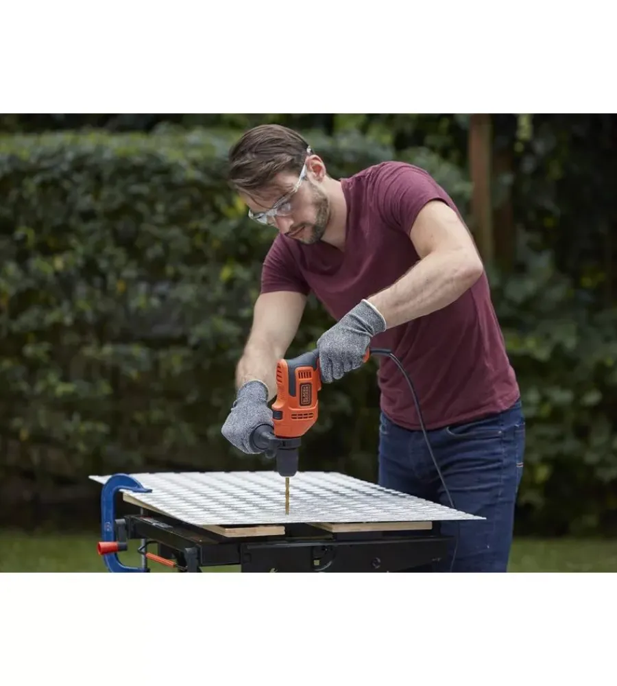 Trapani E Avvitatori-Black+Decker Trapano a percussione elettrico "beh200-qs" 500 w