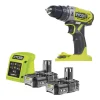 Trapani E Avvitatori-Ryobi Trapano avvitatore a percussione a batteria "r18pd2-215g" 2 batterie 18v 1,5ah e caricabatterie