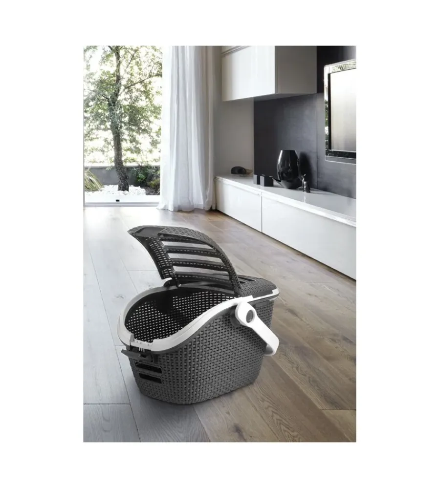 Discount Trasportino per gatti keter "pet carrier" in resina colore antracite, 51x38x33 cm Trasportini Per Gatto