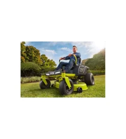 Ryobi Trattorini Tagliaerba|Trattorino tagliaerba a batteria "ztr480ex" taglio 106 cm 48v -  raggio zero con scarico laterale