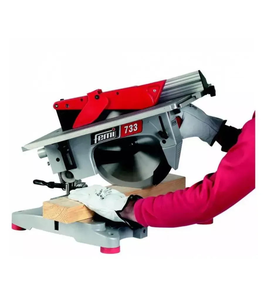 Hot Troncatrice per legno e alluminio "733" con motore ad induzione e diametro lama 254 mm, 1300 w - Troncatrici
