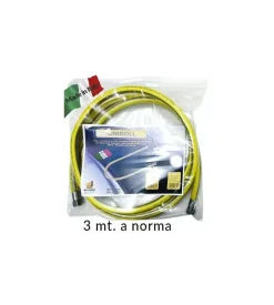 Accessori Gas- Tubo flessibile gas 3 mt 1/2 mf inox a norma en 15266 per piano cottura/cucina uniroll