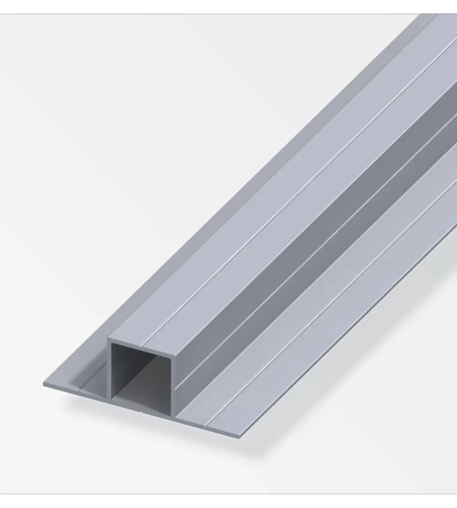 Officina E Garage-Alfer aluminium Tubo quadrato 23.5 2l 180° alluminio - 1 metro.