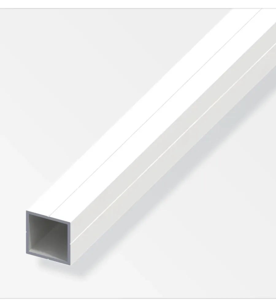 Ferramenta Per Mobili E Infissi-Alfer aluminium Tubo quadrato 23.5 pvc bianco 0.3