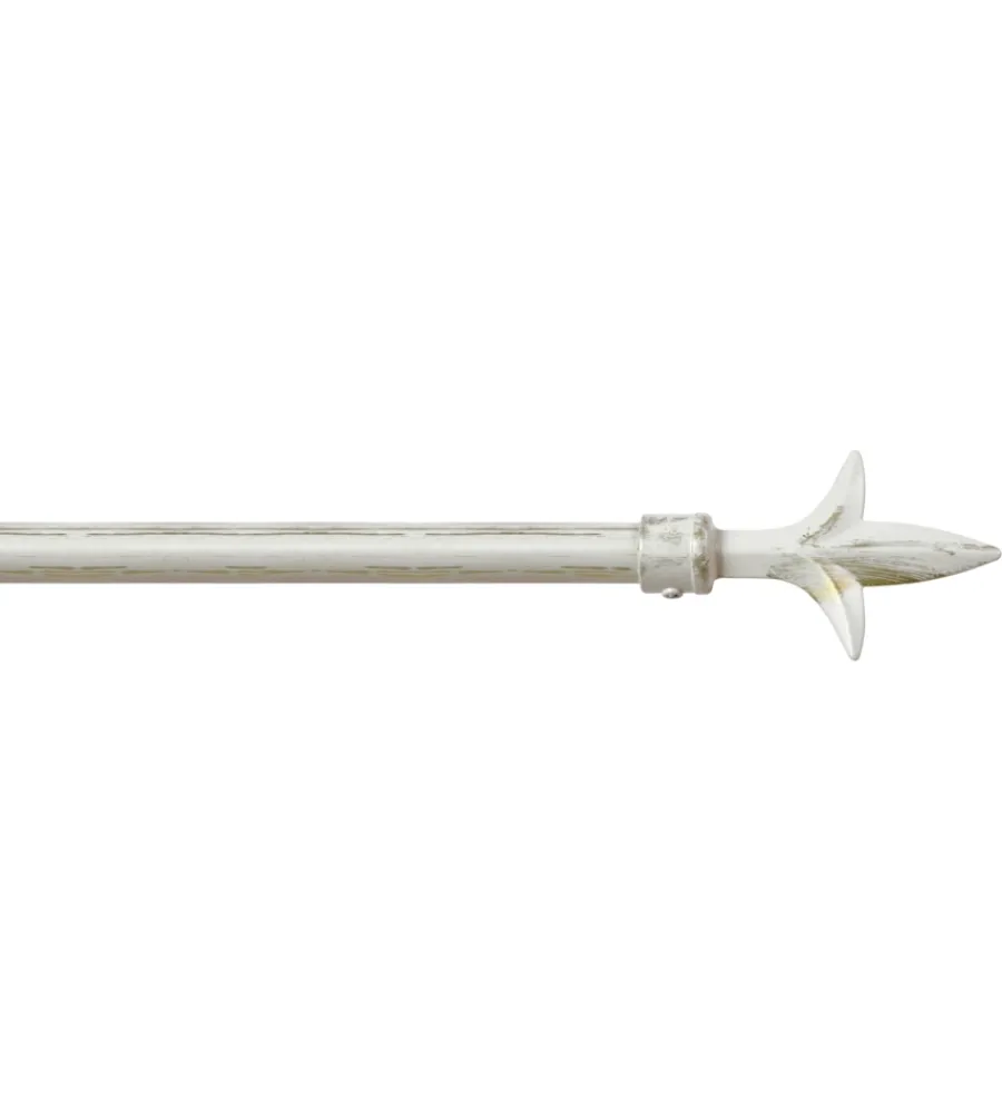 Tessile D'Arredo- Tubo tenda in acciaio colore avorio oro estensibile da 120 a 210 cm. con terminale a giglio