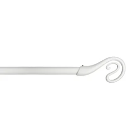 Tessile D'Arredo- Tubo tenda in acciaio colore bianco estensibile da 120 a 210 cm. con terminale nairobi